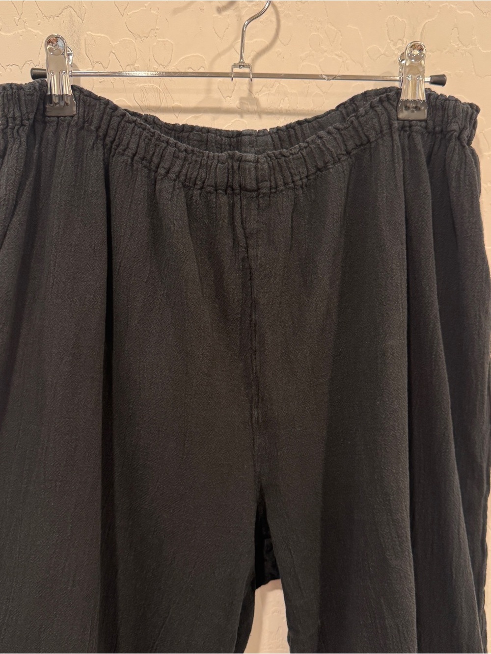 Oh My Gauze! Black Cropped Gauze Cropped Pants Womens 3 XXL Lagenlook Minimalist - Picture 4 of 7